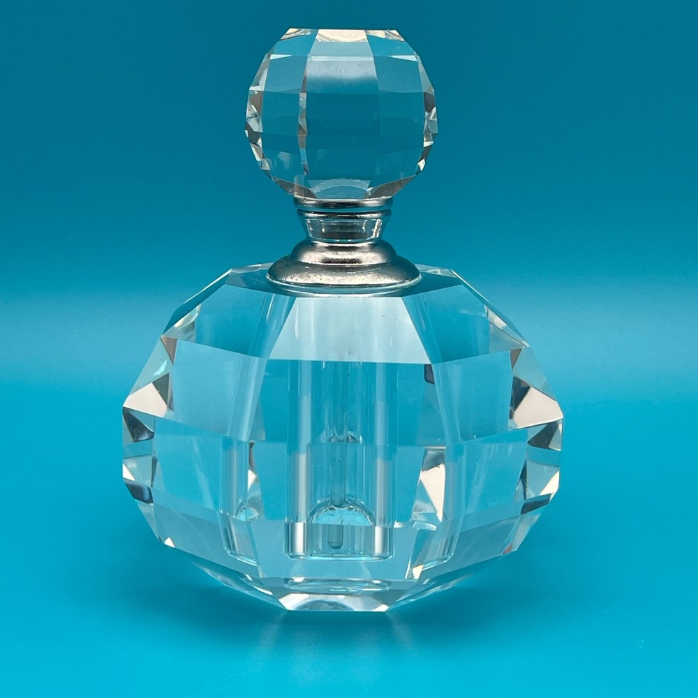 Sound Designs Crystal Perfume Bottle with Silver Accents